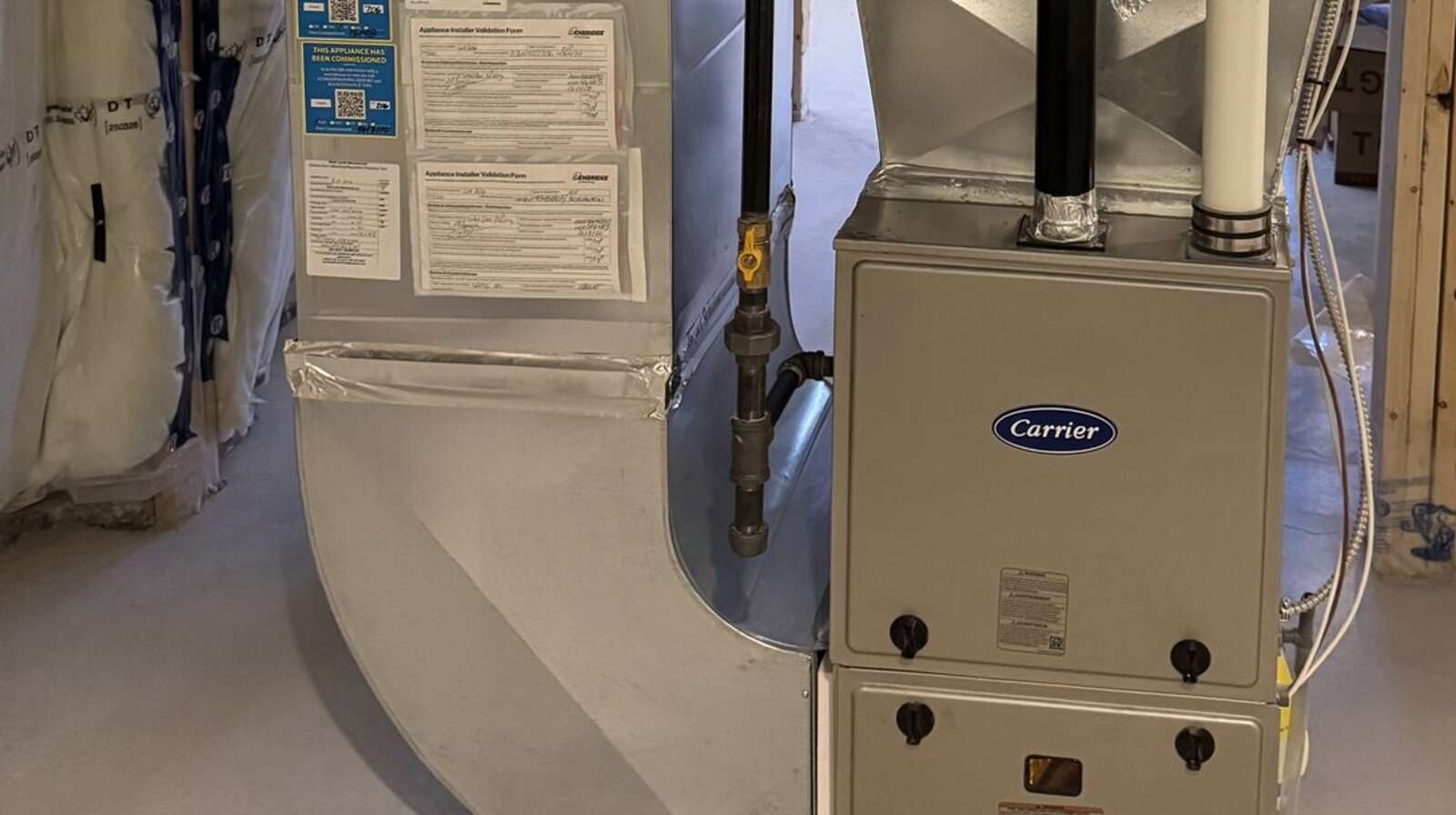 High-efficiency gas furnace installed by Northland Home Comfort